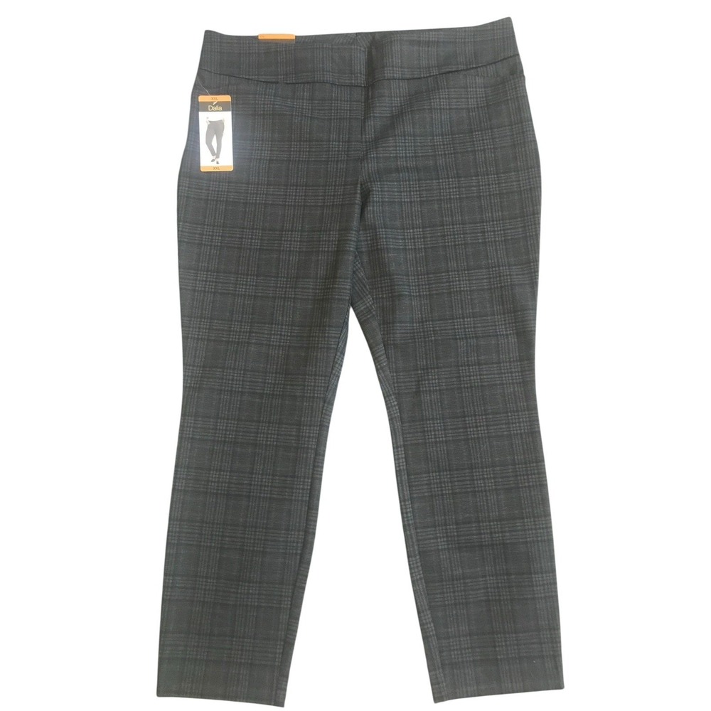 Dalia Women's Mid-Rise Narrow Leg Built-In Tummy Control Pants, HT. Charcoal,XXL